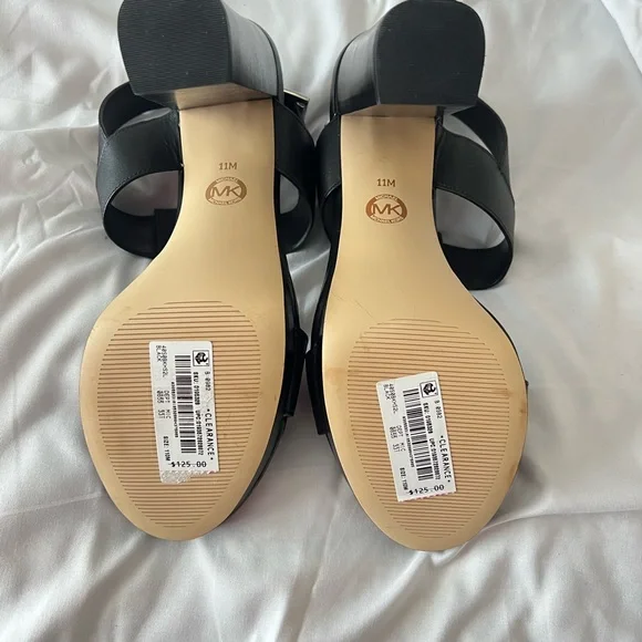 Michael Kors Black Chunky Heel Sandals - Picture 4 of 7